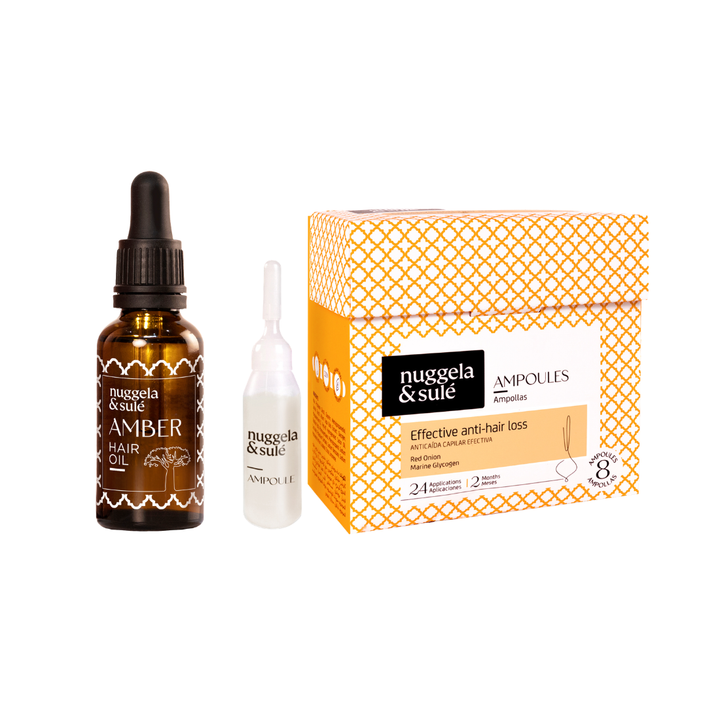 KIT AMPOLLAS ANTI-CAÍDA + AMBER HAIR OIL